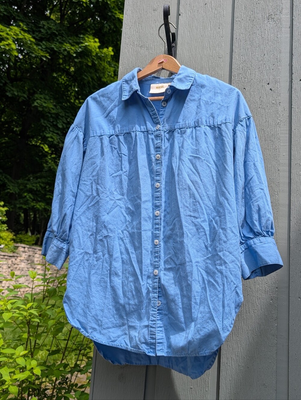 Anthropologie Maeve Sky Blue Button-Down Shirt